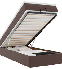 Ottoman-Bett mit Matratze Grau 80x200 cm Kunstleder