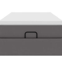 Ottoman-Bett mit Matratze Grau 80x200 cm Kunstleder