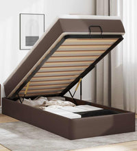 Ottoman-Bett mit Matratze Grau 80x200 cm Kunstleder