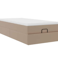 Ottoman-Bett mit Matratze Cappuccino-Braun 80x200 cm Kunstleder