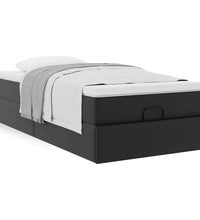 Ottoman-Bett mit Matratze Schwarz 90x190 cm Kunstleder