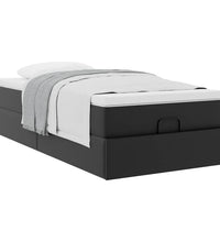 Ottoman-Bett mit Matratze Schwarz 90x190 cm Kunstleder