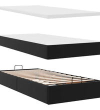 Ottoman-Bett mit Matratze Schwarz 90x190 cm Kunstleder
