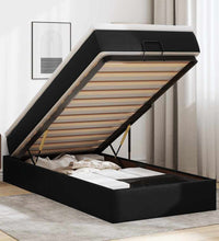 Ottoman-Bett mit Matratze Schwarz 90x190 cm Kunstleder