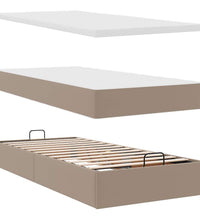Ottoman-Bett mit Matratze Cappuccino-Braun 90x190 cm Kunstleder