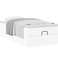Ottoman-Bett mit Matratze Weiß 90x200 cm Kunstleder