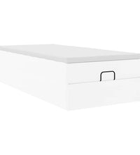 Ottoman-Bett mit Matratze Weiß 90x200 cm Kunstleder