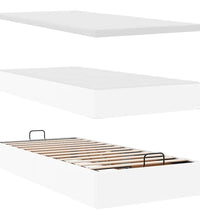 Ottoman-Bett mit Matratze Weiß 90x200 cm Kunstleder