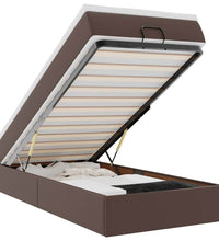 Ottoman-Bett mit Matratze Braun 90x200 cm Kunstleder