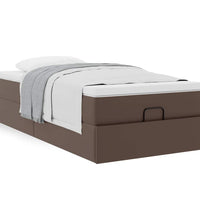 Ottoman-Bett mit Matratze Braun 90x200 cm Kunstleder