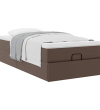 Ottoman-Bett mit Matratze Braun 90x200 cm Kunstleder