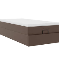 Ottoman-Bett mit Matratze Braun 90x200 cm Kunstleder