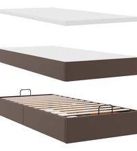 Ottoman-Bett mit Matratze Braun 90x200 cm Kunstleder
