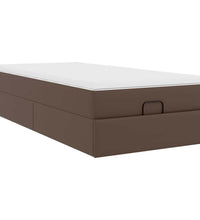 Ottoman-Bett mit Matratze Braun 90x200 cm Kunstleder
