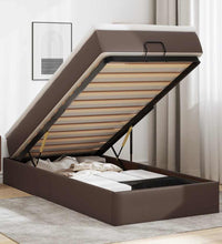 Ottoman-Bett mit Matratze Braun 90x200 cm Kunstleder