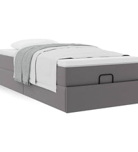 Ottoman-Bett mit Matratze Grau 90x200 cm Kunstleder