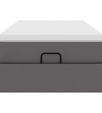 Ottoman-Bett mit Matratze Grau 90x200 cm Kunstleder