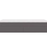 Ottoman-Bett mit Matratze Grau 90x200 cm Kunstleder