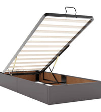 Ottoman-Bett mit Matratze Grau 90x200 cm Kunstleder