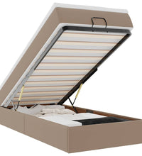 Ottoman-Bett mit Matratze Cappuccino-Braun 90x200 cm Kunstleder