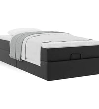 Ottoman-Bett mit Matratze Schwarz 100x200 cm Kunstleder