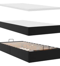 Ottoman-Bett mit Matratze Schwarz 100x200 cm Kunstleder