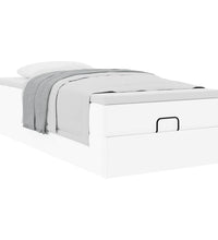 Ottoman-Bett mit Matratze Weiß 100x200 cm Kunstleder