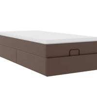 Ottoman-Bett mit Matratze Braun 100x200 cm Kunstleder