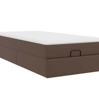Ottoman-Bett mit Matratze Braun 100x200 cm Kunstleder