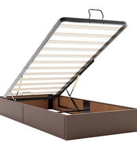 Ottoman-Bett mit Matratze Braun 100x200 cm Kunstleder