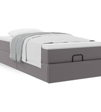 Ottoman-Bett mit Matratze Grau 100x200 cm Kunstleder