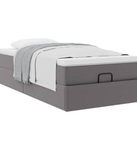 Ottoman-Bett mit Matratze Grau 100x200 cm Kunstleder