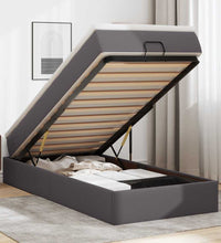 Ottoman-Bett mit Matratze Grau 100x200 cm Kunstleder