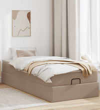 Ottoman-Bett mit Matratze Cappuccino-Braun 100x200cm Kunstleder