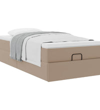 Ottoman-Bett mit Matratze Cappuccino-Braun 100x200cm Kunstleder