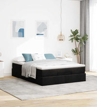 Ottoman-Bett mit Matratze Schwarz 140x200 cm Kunstleder