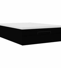 Ottoman-Bett mit Matratze Schwarz 140x200 cm Kunstleder