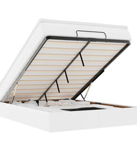 Ottoman-Bett mit Matratze Weiß 140x200 cm Kunstleder