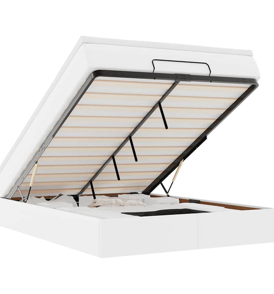 Ottoman-Bett mit Matratze Weiß 140x200 cm Kunstleder