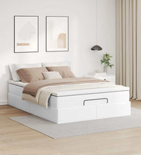 Ottoman-Bett mit Matratze Weiß 140x200 cm Kunstleder