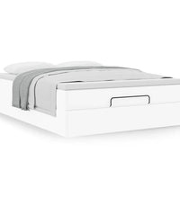 Ottoman-Bett mit Matratze Weiß 140x200 cm Kunstleder