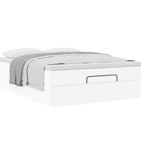 Ottoman-Bett mit Matratze Weiß 140x200 cm Kunstleder
