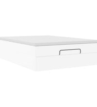 Ottoman-Bett mit Matratze Weiß 140x200 cm Kunstleder