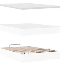 Ottoman-Bett mit Matratze Weiß 140x200 cm Kunstleder