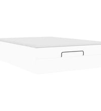 Ottoman-Bett mit Matratze Weiß 140x200 cm Kunstleder