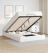 Ottoman-Bett mit Matratze Weiß 140x200 cm Kunstleder