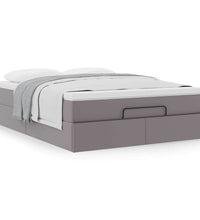 Ottoman-Bett mit Matratze Grau 140x200 cm Kunstleder