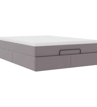 Ottoman-Bett mit Matratze Grau 140x200 cm Kunstleder