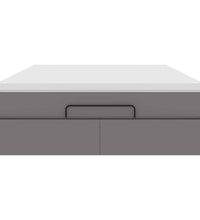 Ottoman-Bett mit Matratze Grau 140x200 cm Kunstleder