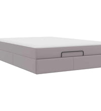 Ottoman-Bett mit Matratze Grau 140x200 cm Kunstleder